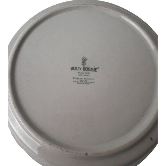 Holly Hobby Pitcher & Plate Vintage Flower Vase Decor "Blue Girl  Stoneware 1978 - Picture 5 of 7